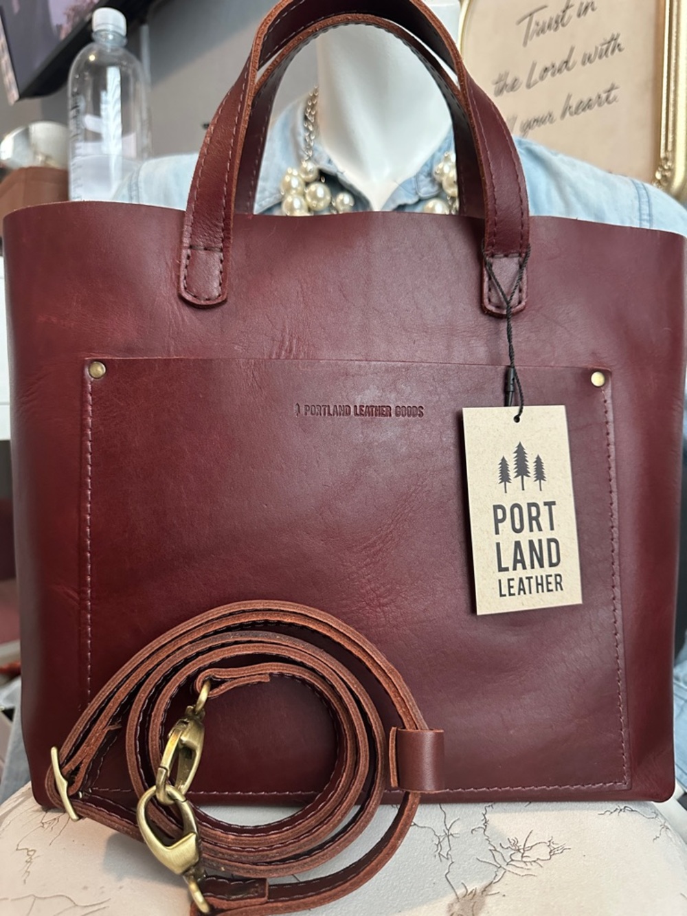 PLG Medium crossbody tote in Cognac 🥃